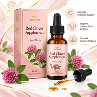 Offre du fournisseur : Complément alimentaire en gouttes liquides de trèfle rouge avec extrait de trèfle rouge 30 ml pour adultes, soutien à la santé urinaire, OEM/ODM
