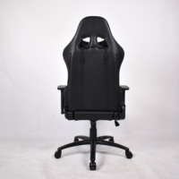 Chaise de gaming confortable en cuir noir avec dossier en mousse blanche 22D, inclinable à 180 degrés, avec éclairage LED RGB