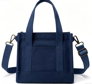 Bolsa de Mano de Lona Ecológica Ligera e Informal para Mujer, Tamaño A5, con Cierre de Cremallera y Diseño de Múltiples Bolsillos para Viajes y Trabajo - Product Image 1