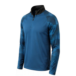 Haut de sport athlétique léger à manches longues pour homme, avec fermeture éclair, idéal pour l'entraînement de football et les séances de pratique - Product Image 1