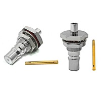 Manufacturer QMA Female Bulkhead Jack Brass Solder Connector 50 Ohm for RG405 0.086 Semi Rigid RF Coaxial Flexible Cable