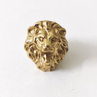 Poignées de porte d'armoire, boutons de tiroir et poignées de meuble en laiton texturé vintage tête de lion pour armoire et cuisine