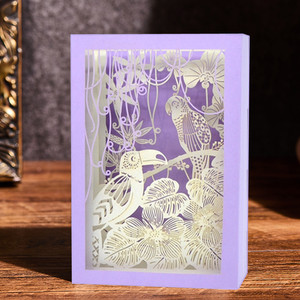 Cartoline Pop-up 3D Origami Fatte a Mano a Tema Uccelli Redleaves, Inviti per Feste - Product Image 2