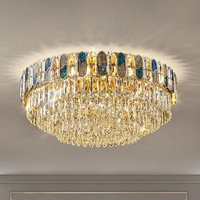 Plafonnier LED rond en cristal moderne et minimaliste, luxe léger, AC 6000K, IP44, Ra90, DIY, garantie 3 ans, pour chambre à coucher