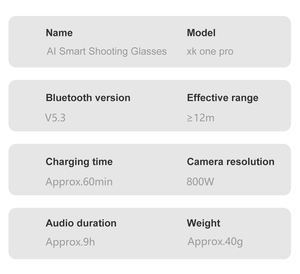 แว่นตาอัจฉริยะ Xk One Pro AI พร้อมกล้อง ถ่ายทอดข้อความ/เสียง <span class=keywords><strong>แปล</strong></span><span class=keywords><strong>ภาษา</strong></span>พร้อมกัน บันทึกเสียง AI สนทนาได้ วิดีโอความคมชัดสูง - Product Image 6
