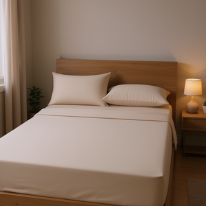 Juego de Sábanas de Algodón Suave Tamaño Queen, Color Almendra, con 2 Fundas de Almohada, Hipoalergénicas, Lavables a Máquina, Ropa de Cama para el Hogar - Product Image 2