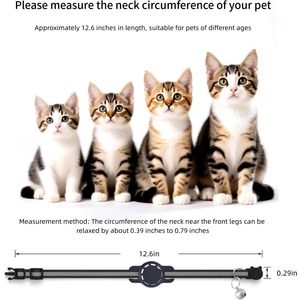 Collar GPS para mascotas, rastreador para gatos, negro, resistente al agua, Bluetooth, seguimiento en tiempo real, compatible con Apple Find My, solo iOS - Product Image 4