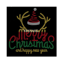 MOQ 30 pièces – Motifs de transfert en cristal personnalisables pour T-shirts – Décorations thermocollantes Bling Joyeux Noël