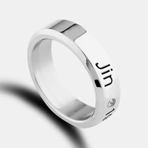 Anillo de Acero Inoxidable con Nombre Grabado, Joyería de Cumpleaños, Decoración, Regalo para Fans de Bangtan Boys RM JIMIN <span class=keywords><strong>JIN</strong></span> SUGA V, Artesanía en Metal - Product Image 5