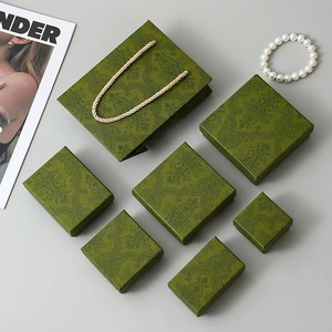 Fiançailles mariage boîte à bijoux papier d'emballage vert <span class=keywords><strong>orange</strong></span> boîte-cadeau personnalisée bijoux collier boucles d'oreilles boîtes - Product Image 5