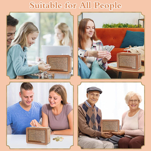 Boîte de défi d'épargne réutilisable <span class=keywords><strong>en</strong></span> bois pour adultes, pour la réalisation d'objectifs d'épargne, avec compartiments pour Dollar USD, <span class=keywords><strong>Euro</strong></span>, <span class=keywords><strong>XOF</strong></span>/CFA et pièces de monnaie - Product Image 5