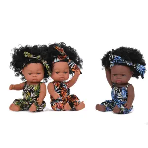卸売黒人形リアルなソフト生まれ変わった赤ちゃん人形アフリカビニールシリコーン赤ちゃんのおもちゃ人形