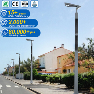 Farola Solar LED Híbrida Todo en Uno, IP65 Impermeable, Fuente de Alimentación Dual CA para Proyectos de Carreteras Industriales y Comerciales - Product Image 1