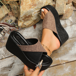 <span class=keywords><strong>Sandalias</strong></span> de Plataforma con <span class=keywords><strong>Cuña</strong></span> para Mujer, Diseño Abierto, con Tira Delantera/Trasera, Cómodas para Primavera/Verano, Chanclas de Playa - Product Image 2