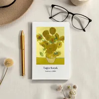 Carnet à couverture rigide personnalisé avec des tournesols, design Vincent Van Gogh