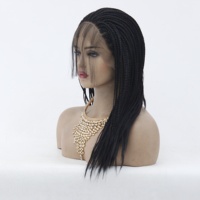 Perruque tressée sensationnel tressage humain, perruques micro tresses dentelle frontale pour femmes noires, perruque rose tressée soignée et élégante rouge supernova