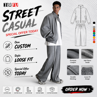 Conjuntos Deportivos para Hombre de Alta Calidad, con Logotipo Personalizado OEM, Sudaderas y Pantalones Deportivos Extra Grandes, Conjuntos de Dos Piezas, Fabricantes de Ropa