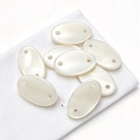 Boutons ovales à deux trous en coquille de rivière blanche, boutons plats à deux trous pour la décoration de vêtements