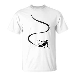 T-shirt de ski alpin pour hommes, design montagne, blanc, grande taille - Product Image 1