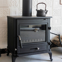 Cuisinière à Bois Moderne en Fonte Style Ancien, Chauffage Autonome à Bois pour Cheminée