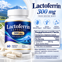 Capsules de lactoferrine TLY en marque blanche 300 mg issue de lactosérum bovin, 60 capsules végétariennes, soutien antioxydant, usine OEM