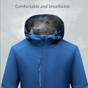 Giacche con cappuccio da <span class=keywords><strong>uomo</strong></span> giacca a vento impermeabile Design personalizzato per giacche da pioggia Unisex giacca a vento con Zip cappotto Soft Shell - Product Image 4