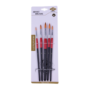 Set di 5 <span class=keywords><strong>Pennelli</strong></span> <span class=keywords><strong>per</strong></span> Pittura al Miglior Prezzo, Manico in Legno Nero e Rosso, Setole in Nylon, Materiali Artistici, <span class=keywords><strong>Pennelli</strong></span> <span class=keywords><strong>per</strong></span> Pittura a Olio - Product Image 2