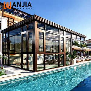 Véranda autoportante HISENG au design moderne, avec structure en aluminium et fenêtres en verre insonorisé, toit en verre trempé pour les villas et les extérieurs - Product Image 1