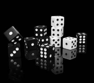 Acrylic Xúc Xắc Trắng chấm đen D6 sáu mặt vuông thẳng bán buôn tùy chỉnh 16mm hộp carton xúc xắc trong trường hợp Acrylic 100 chiếc - Product Image 1