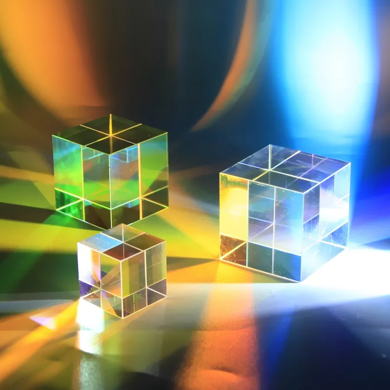 Optische K9 Glas 34Mm Uv Afdrukken Dichroic Prism Crystal X Cube Prism