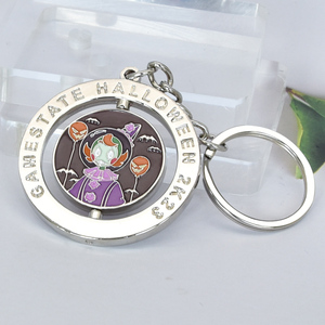 Tùy chỉnh men logo 360 ° kim loại Keychain thời trang xoay xoay quay keyrings móc khóa - Product Image 1