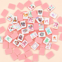 Nouvel ensemble de mahjong américain de luxe en acrylique breveté 2026, tuiles à motif Jelly Cat double couche, portable, pour 4 joueurs, écologique