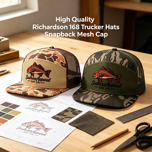 Casquettes Trucker Gorras en Coton Uni à 7 Panneaux avec Logo Brodé Personnalisé, Faible MOQ, Haute Qualité, Visière Plate, Fermeture Snapback pour Hommes – Vente en Gros - Product Image 1