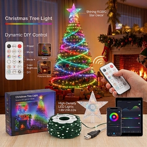 Christmas APP RC DIY Tree <b>Lights</b> RGBIC 400LED Smart Music String <b>Lights</b> Decor Addressable <b>Xmas</b> <b>Lights</b> for Indoor <b>Outdoor</b> - Product Image 1