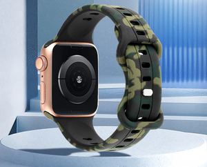 Correa de silicona delgada para <span class=keywords><strong>Apple</strong></span> <span class=keywords><strong>Watch</strong></span> Band Camo Print Sport Smart <span class=keywords><strong>Watch</strong></span> Belt Bracelet IWatch Series Ultra 10 9 8 7 6 5 <span class=keywords><strong>SE</strong></span> - Product Image 3