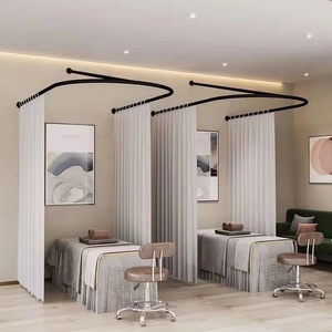 Simple Beauty SalonPartition <b>Curtain</b> U-shaped <b>Long</b> Support Rod Pulling <b>Curtain</b> Beauty Bed Blackout <b>Curtains</b> - Product Image 2