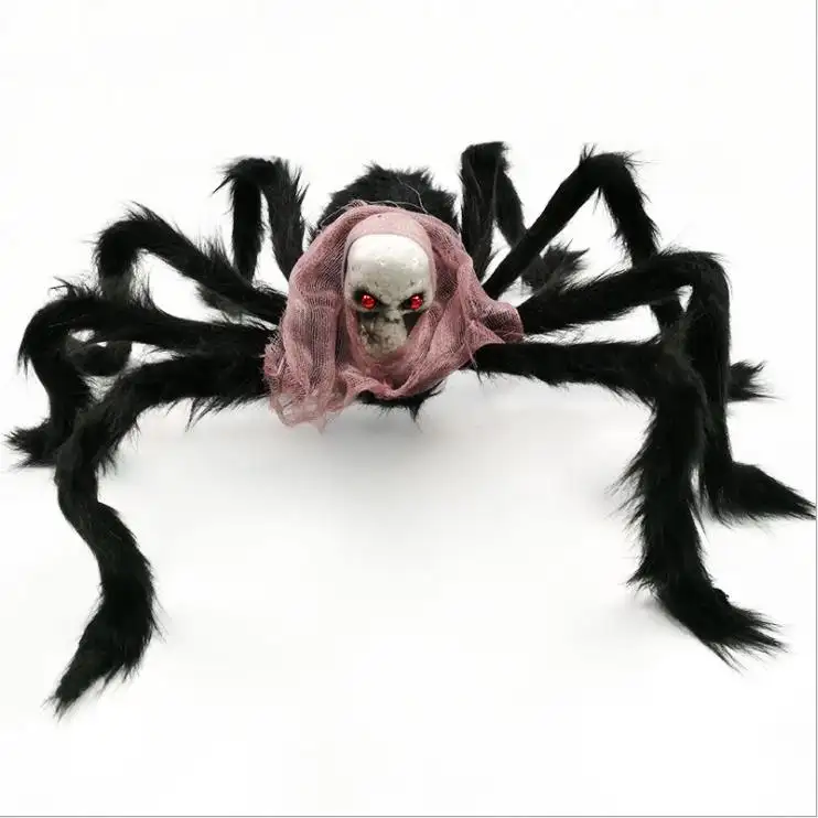 Scary Decoration Realistic Hairy Black Large Spider Halloween Decoration Haunted House Prop Plush Spider SP-001 002 003