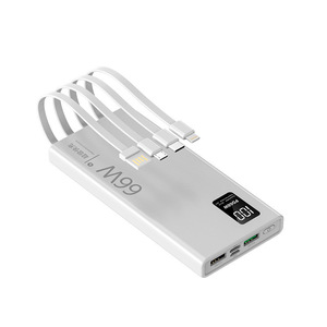 20000mAh Ultra Thin 66W Super Fast Charging Power Bank Built-in Cable <b>Large</b> Capacity Custom Portable Charger - Product Image 1
