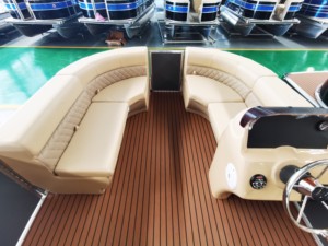6.4m 21ft alüminyum lüks eğlence Tritoon yüzen aile parti göl yüzen bot satılık - Product Image 3