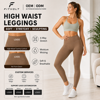 Pantalon de yoga et de fitness FITVOLT, long, extensible dans quatre directions, anti-transpiration, en Spandex/Nylon, taille élastique, effet push-up fessier, couleur unie