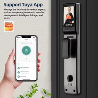 Serrure de porte intelligente Tuya Wifi avec interphone vidéo Serrure de porte intelligente avec reconnaissance faciale 3d Clé de mot de passe d'empreinte digitale Serrures intelligentes pour porte d'entrée