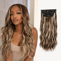 Perruque synthétique de haute qualité, résistante à la chaleur, fabriquée à la machine, avec emballage personnalisé, effet vague d'eau, alternative aux extensions de cheveux.