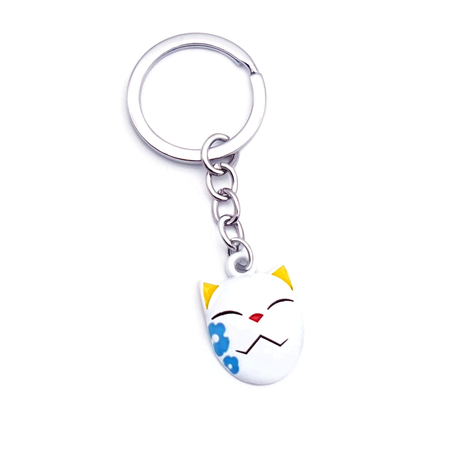Fox yellow and blue mask keychain