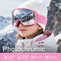 Lunettes de ski pour enfants personnalisées en gros, protection UV400, lunettes de soleil pour sports de neige, verres photochromiques polarisés, lunettes de snowboard pour enfants