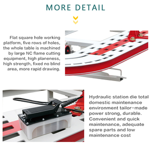 Machine de redressage de châssis SLD pour réparation de carrosserie automobile avec plateforme large et poulies inférieures - Product Image 6