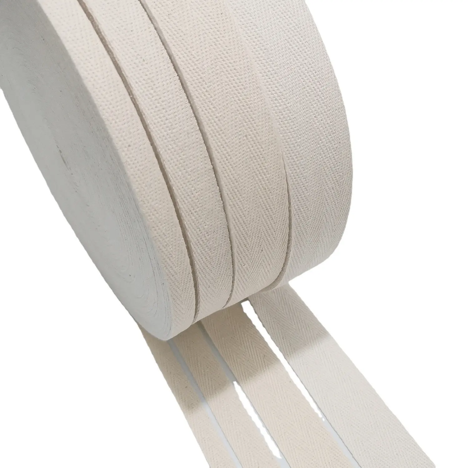 कस्टम हस्तनिर्मित DIY कपड़ा सामान 100% कपास सफेद रिबन ट्रिम बुना बद्धी टवील टेप के लिए Tufting कालीन
