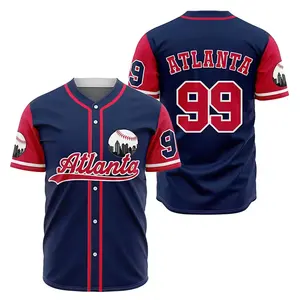 Conjuntos de uniformes de béisbol sublimados personalizados, camiseta de béisbol de poliéster 100%, camiseta de béisbol con bandera americana