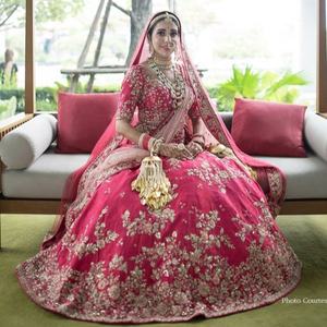2021 elegante adornado cuentas de cristal trabajo de piedra nuevo pesado nupcial Koti Lehenga Choli vestido de seda para Indio paquistaní - Product Image 1