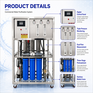 Système d'osmose inverse industriel avec acier inoxydable 304, filtre 1000 LPH pour station d'eau - Product Image 4