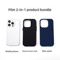 Coque magnétique 2-en-1 anti-chute à motif pois bleus de dessin animé, best-seller transfrontalier, avec découpe précise pour iPhone 15 Pro/16